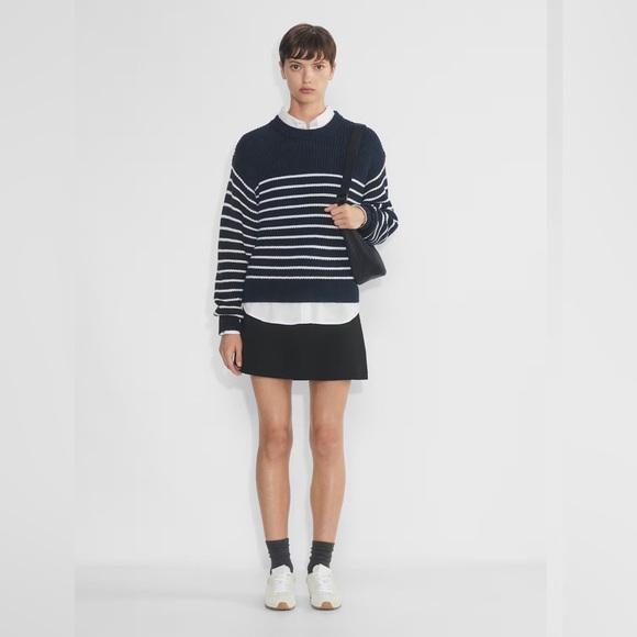 Aritzia Wilfred Maria Merino Wool Sweater, Black stripe, Large - Picture 1 of 14